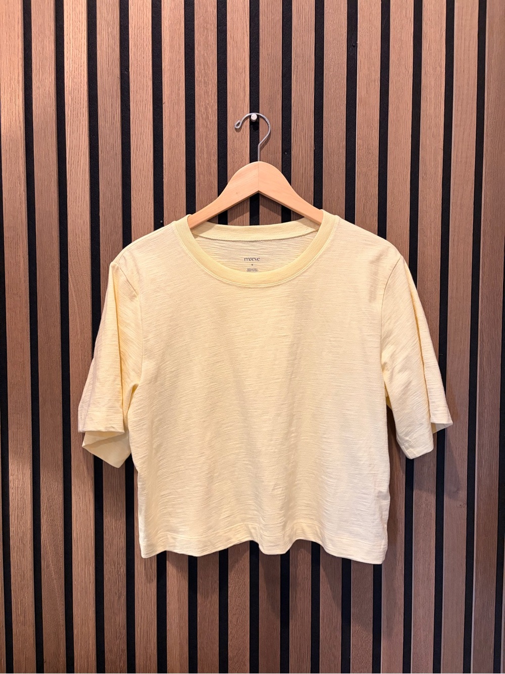 Anthropologie Maeve Pale Yellow Short-Sleeve Cropped Tee